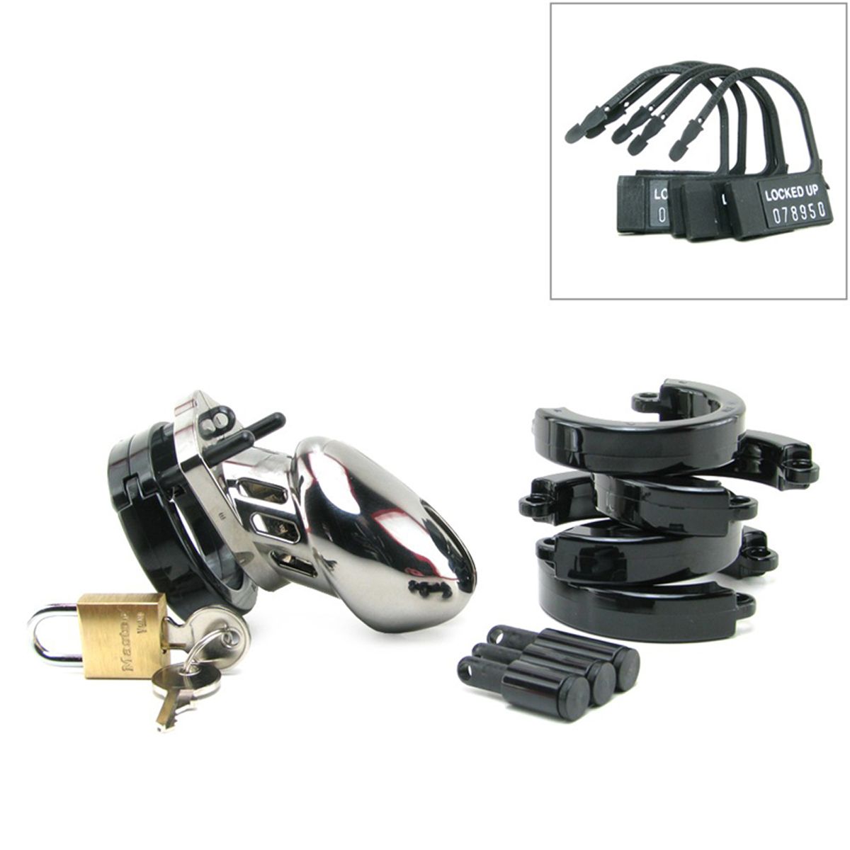 CB-6000S Chastity Cage - Chrome - 35 mm - Billede 3