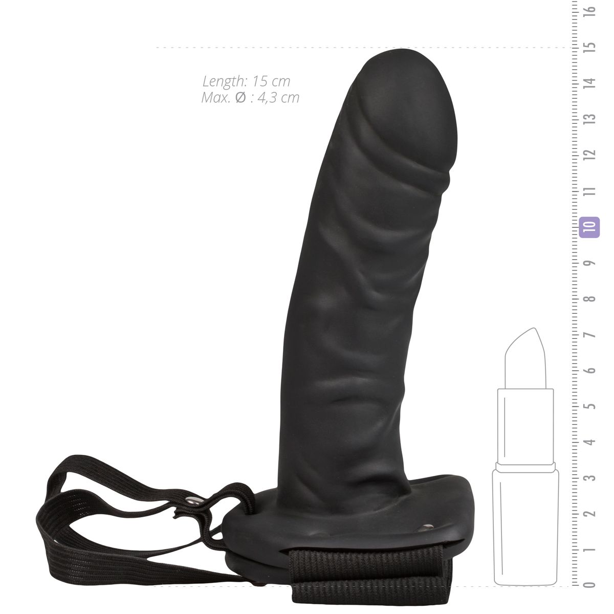 Size Matters Erection Assist Hollow Silicone Strap On - Billede 4