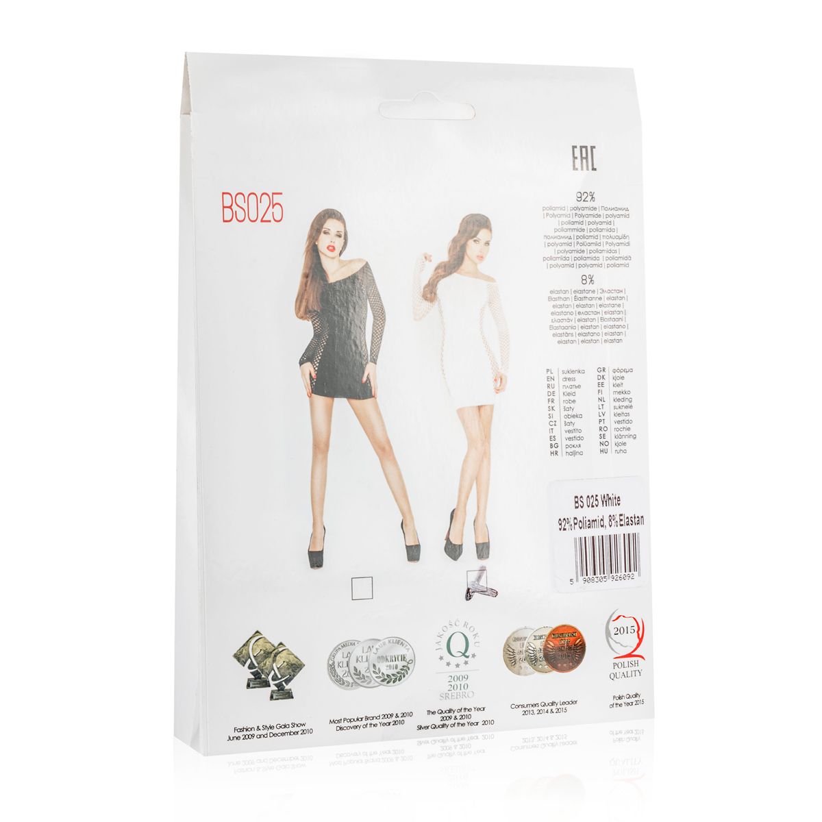 White Mini Dress With Mesh Sleeves - Billede 3