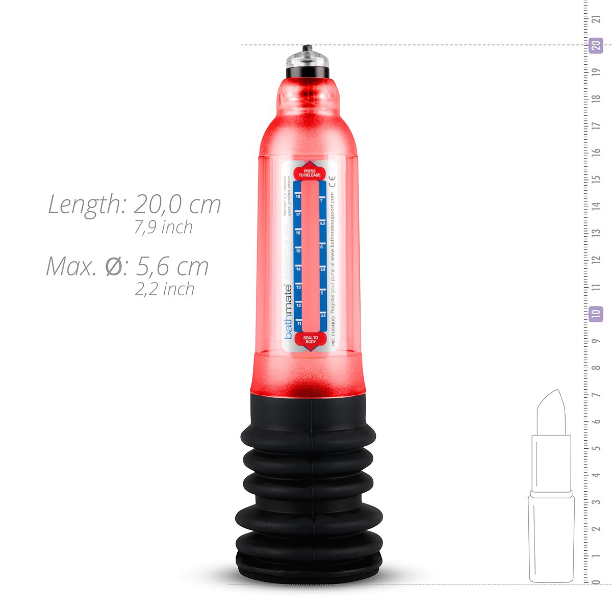 Bathmate Hydro 7 Penis Pump - Red - Billede 4