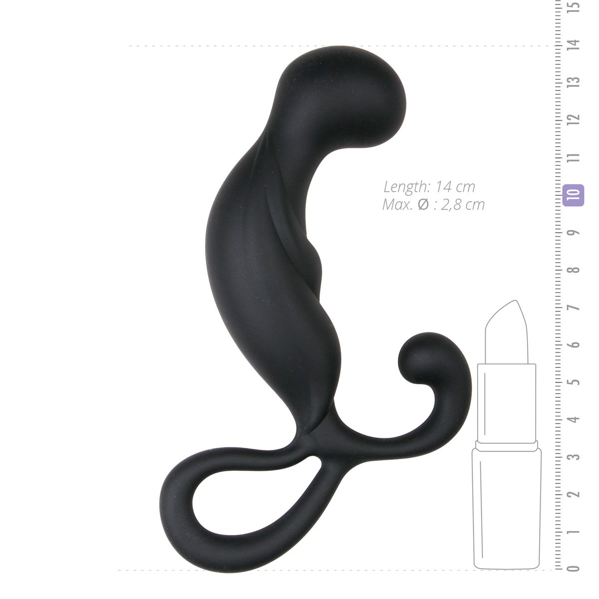 Curved Prostate Massager - Black - Billede 4