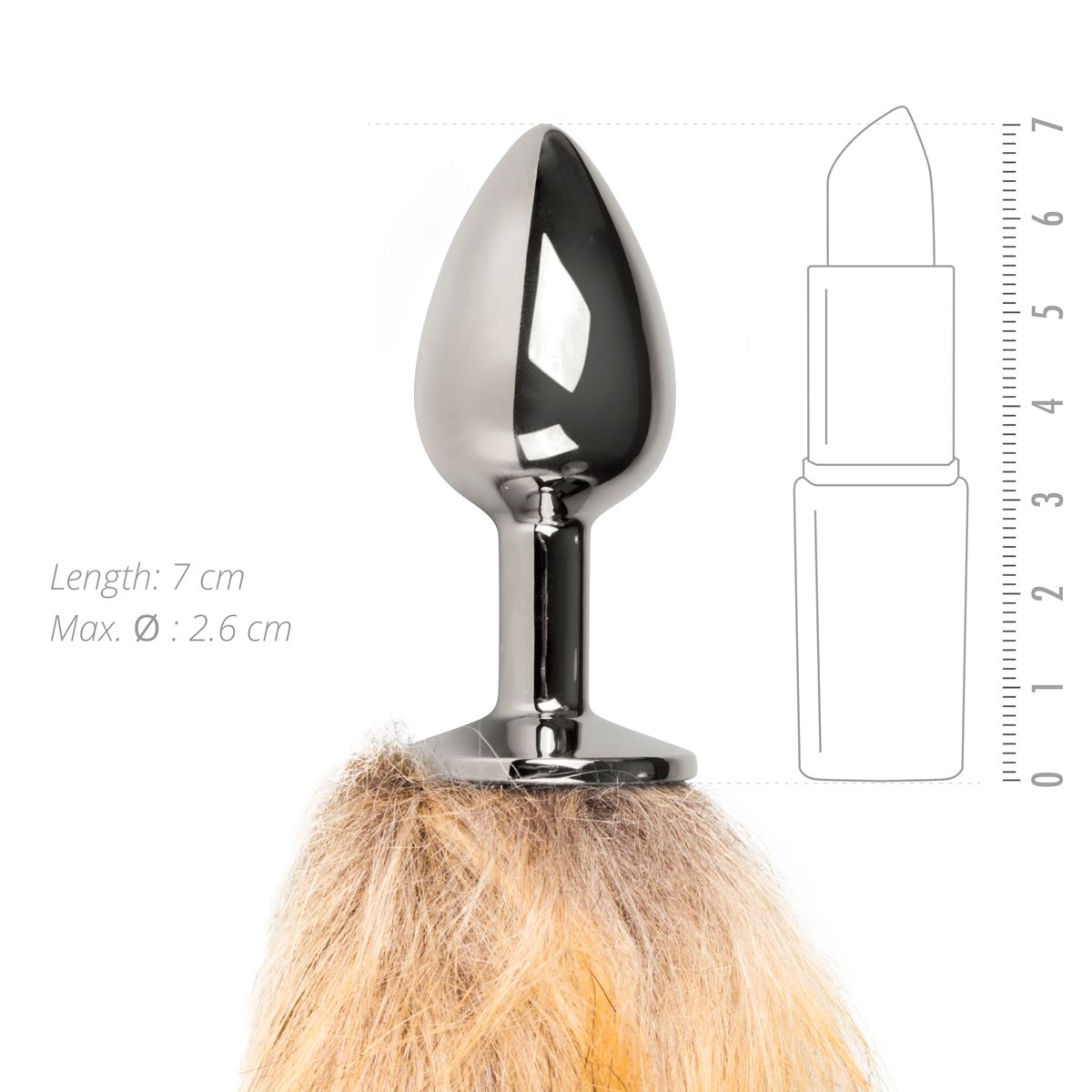 Easytoys Fetish - Butt Plug Silver – Beige Fox Tail - Billede 3