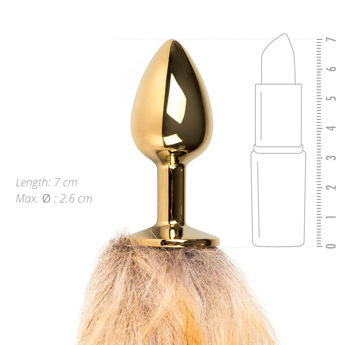 Easytoys Fetish - Butt Plug Gold – Beige Fox Tail - Billede 3