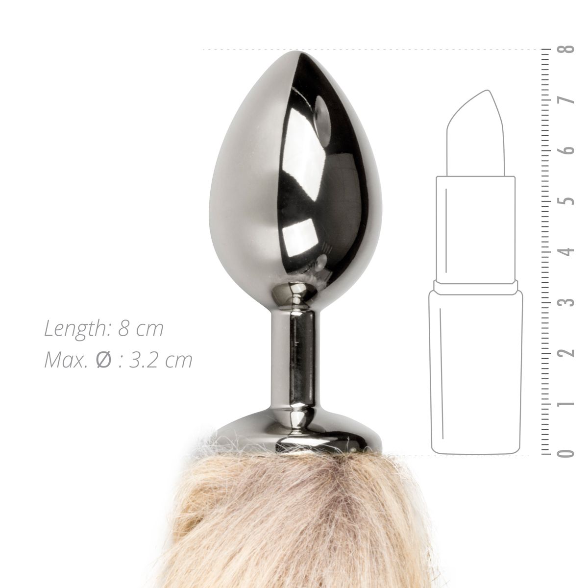 Easytoys Fetish - Fox Tail Plug No. 2 - Silver - Billede 3