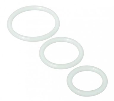 Trinity Vibes - Silicone Cock Rings, Clear