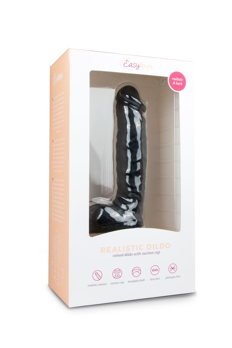 Realistic Dildo Black - 22,5 cm - Billede 2