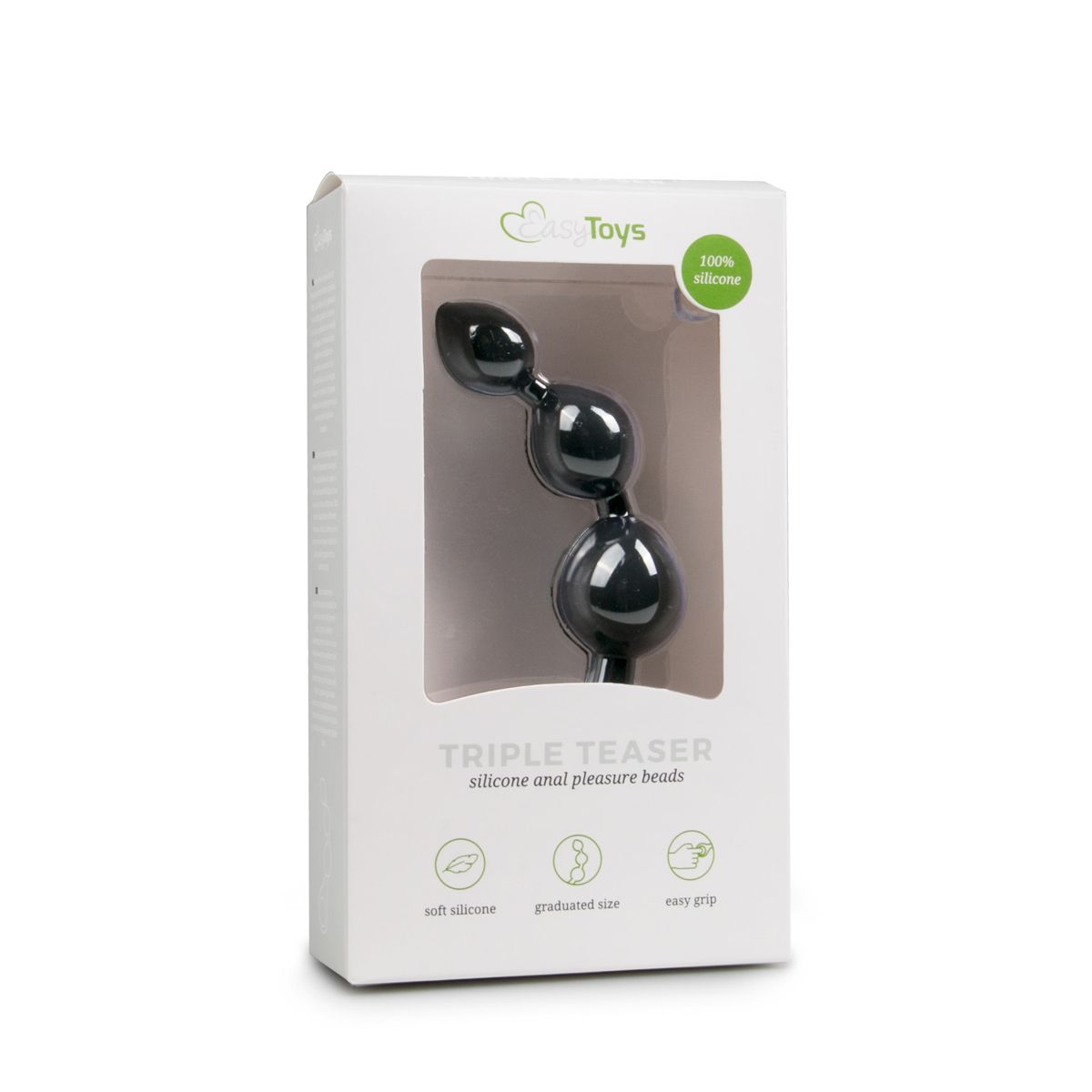 Black Silicone Anal Bead Dildo - Billede 2