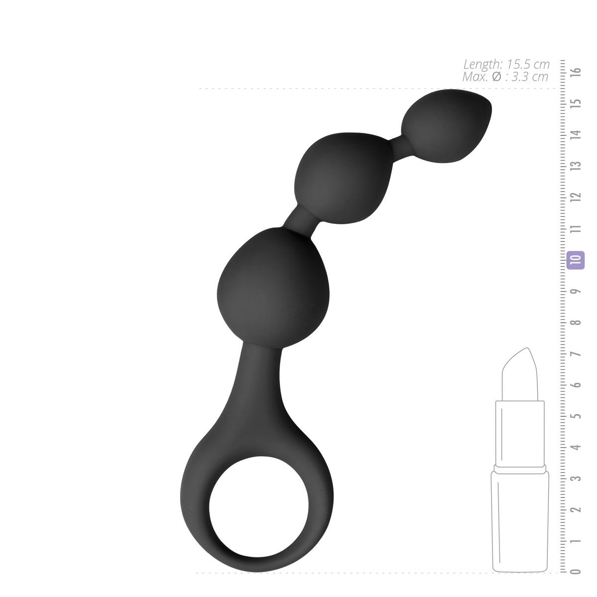 Black Silicone Anal Bead Dildo - Billede 5