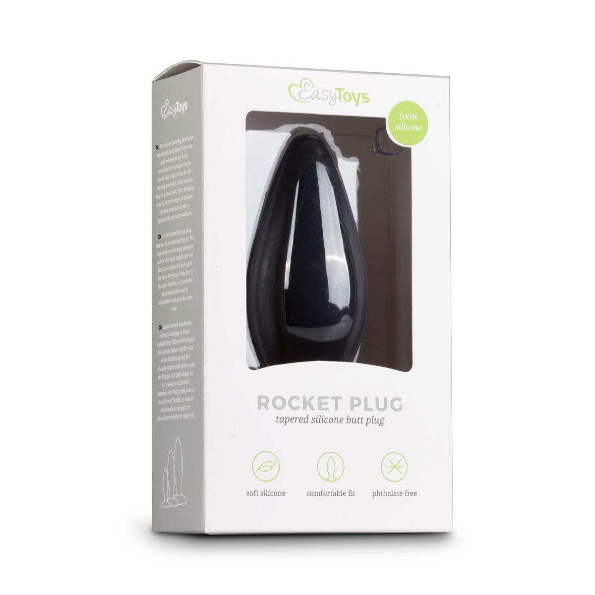Large Black Silicone Buttplug - Billede 2