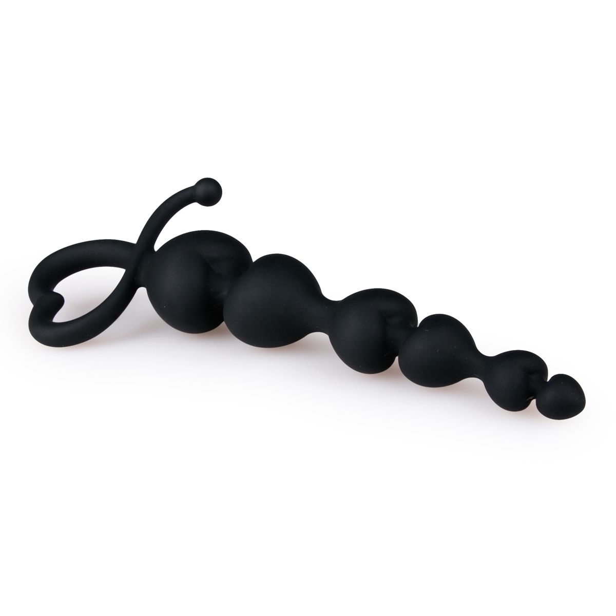 Black Anal Beads Heart Handle - Billede 3