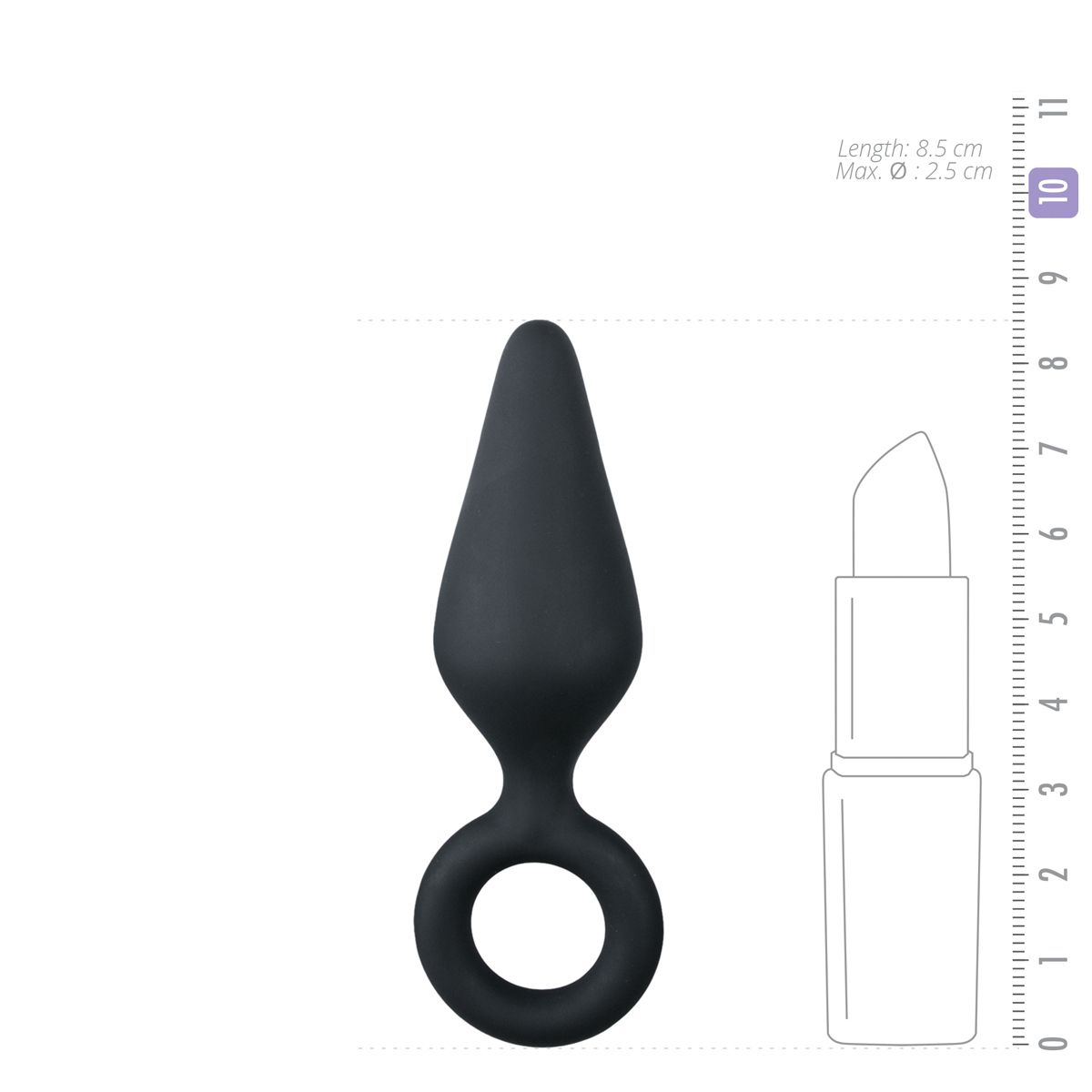 Black Buttplugs With Pull Ring - Small - Billede 5