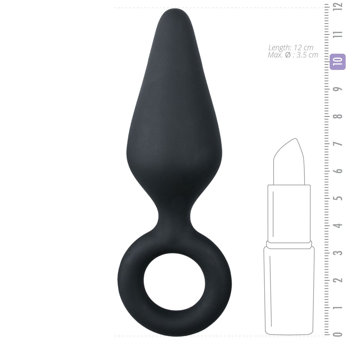 Black Buttplugs With Pull Ring - Medium - Billede 5