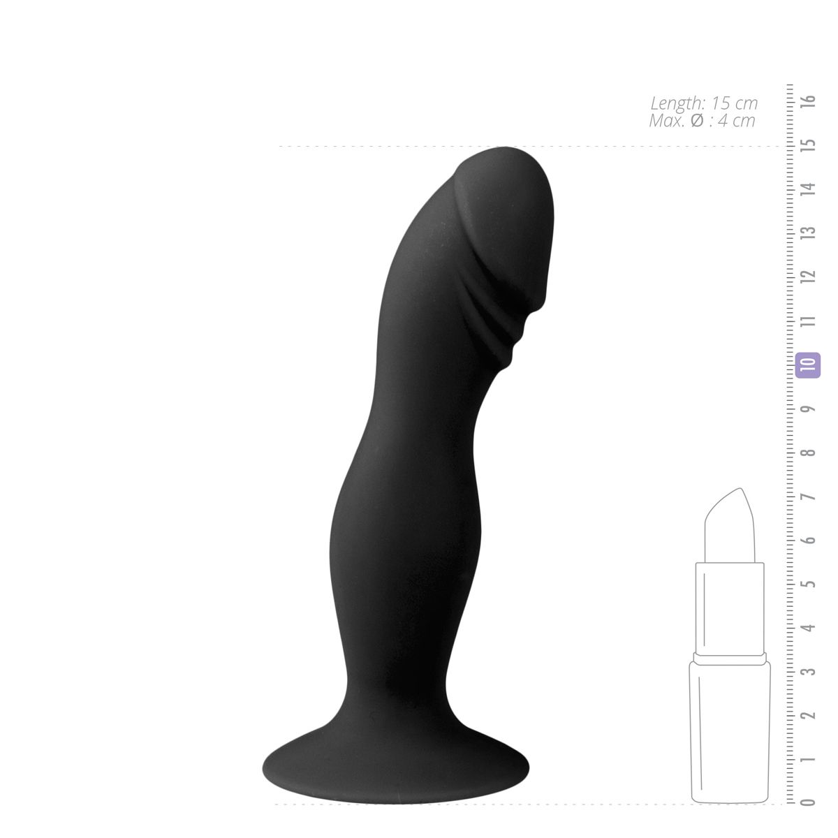 Black Silicone Suction Cup Dildo - Billede 4