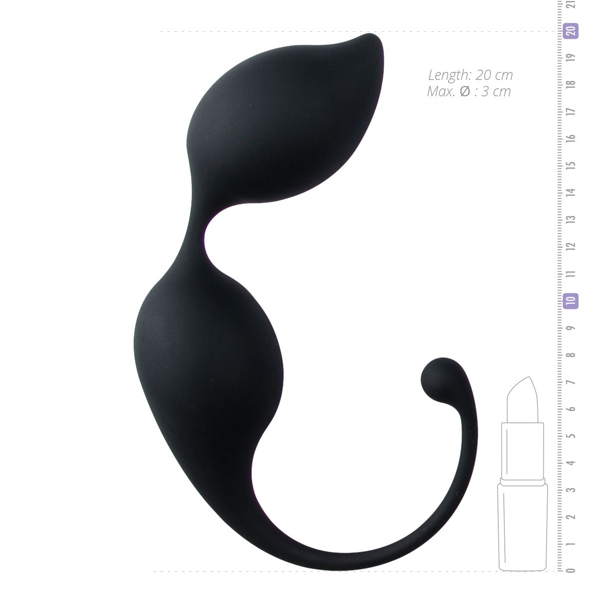 Curved Kegel Balls - Black - Billede 4
