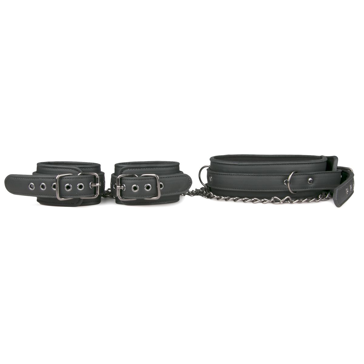 Easytoys Fetish - Leather Collar With Handcuffs - Black - Billede 3