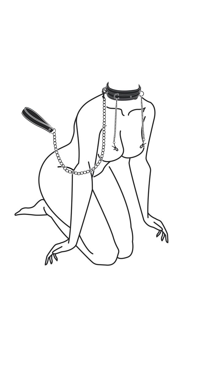 Easytoys Fetish - Leather Collar With Nipple Chains - Billede 2