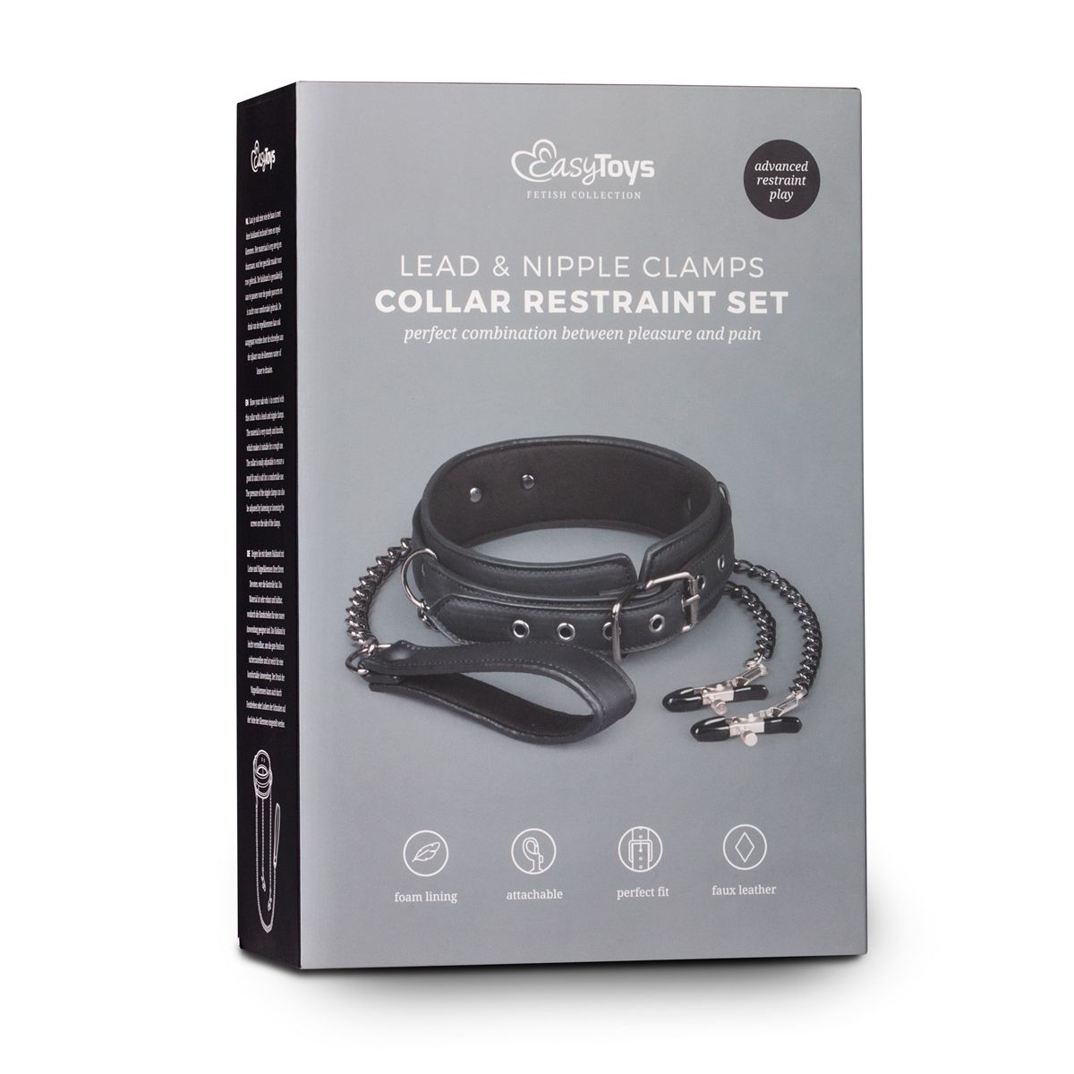 Easytoys Fetish - Leather Collar With Nipple Chains - Billede 3