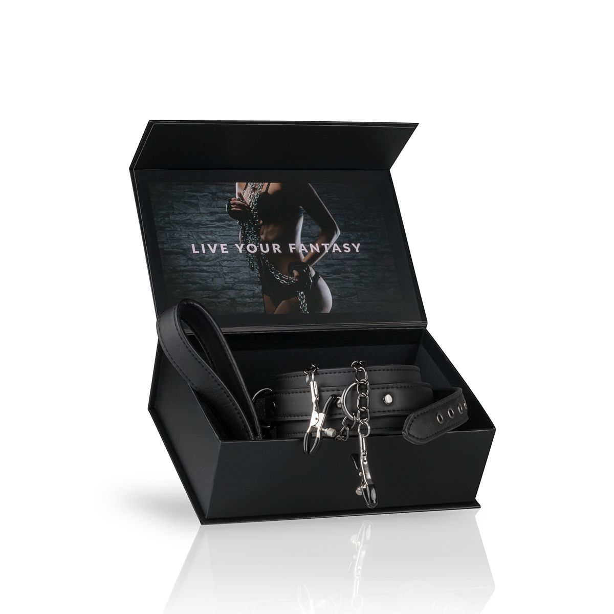 Easytoys Fetish - Leather Collar With Nipple Chains - Billede 8