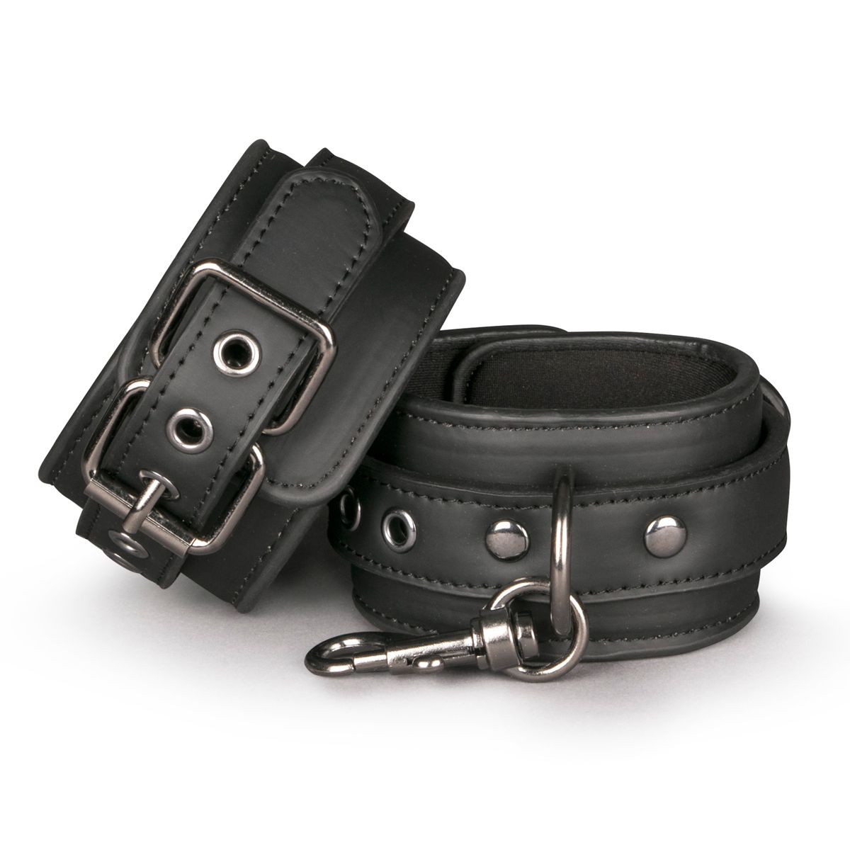 Easytoys Fetish - Faux Leather Handcuffs - Black