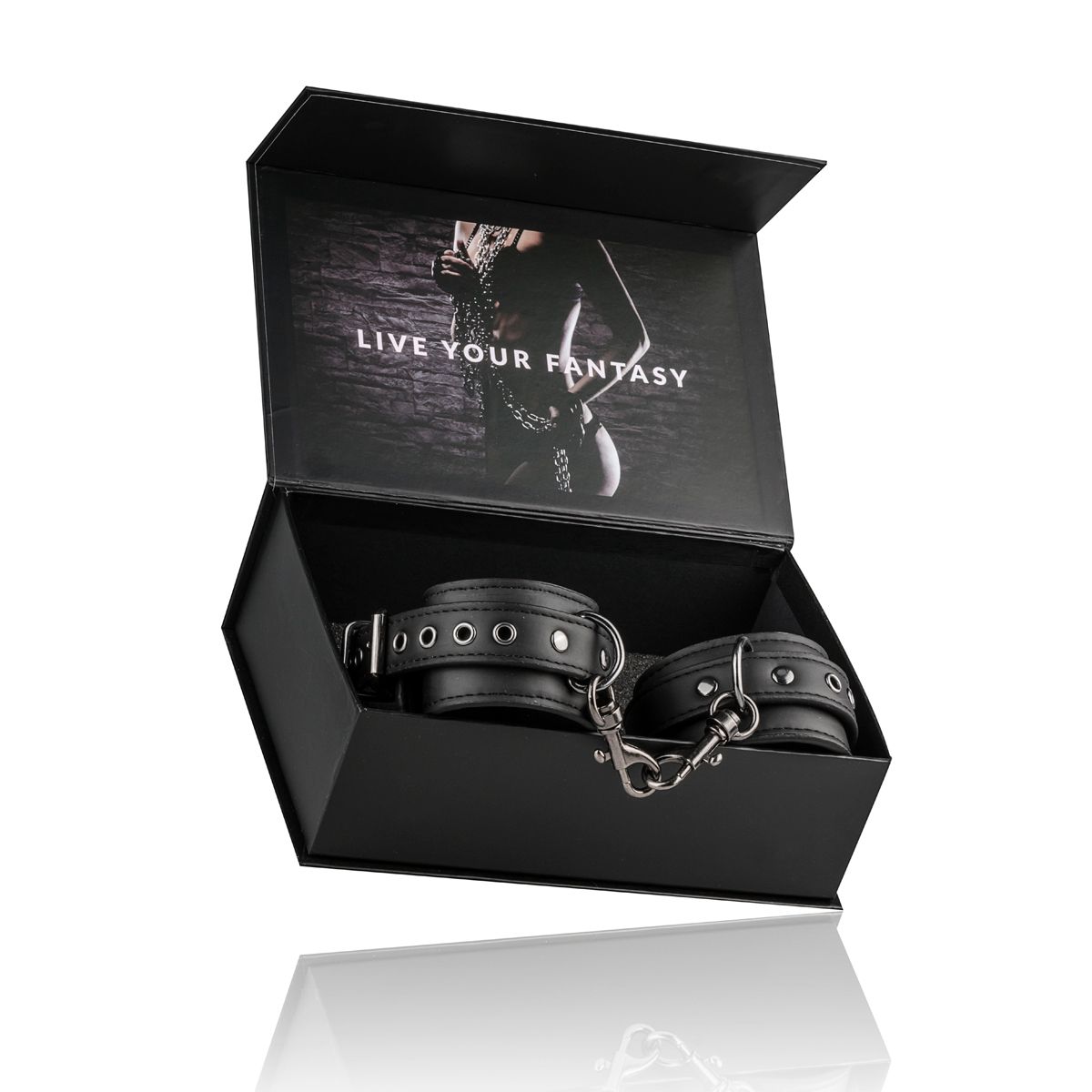Easytoys Fetish - Faux Leather Handcuffs - Black - Billede 4