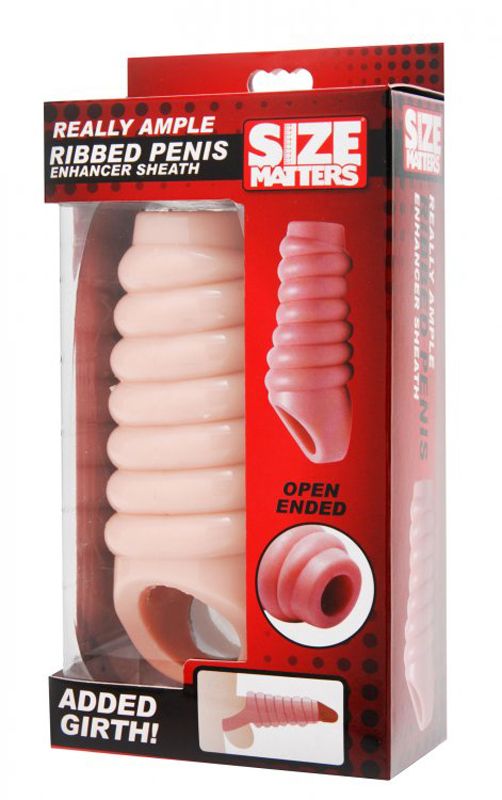 Size Matters - Really Ample Ribbed Penis Enhancer Sheath - Billede 4