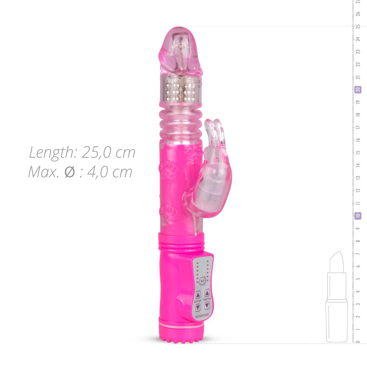 EasyToys Thrusting Rabbit Vibrator - Pink - Billede 8