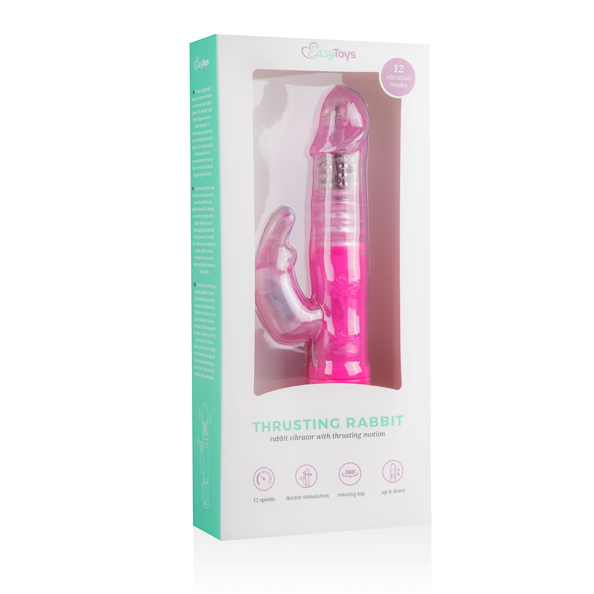 EasyToys Thrusting Rabbit Vibrator - Pink - Billede 2