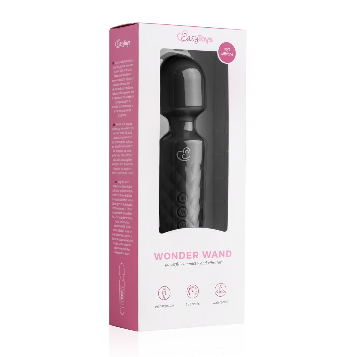 EasyToys Mini Wand Vibrator - Black - Billede 6