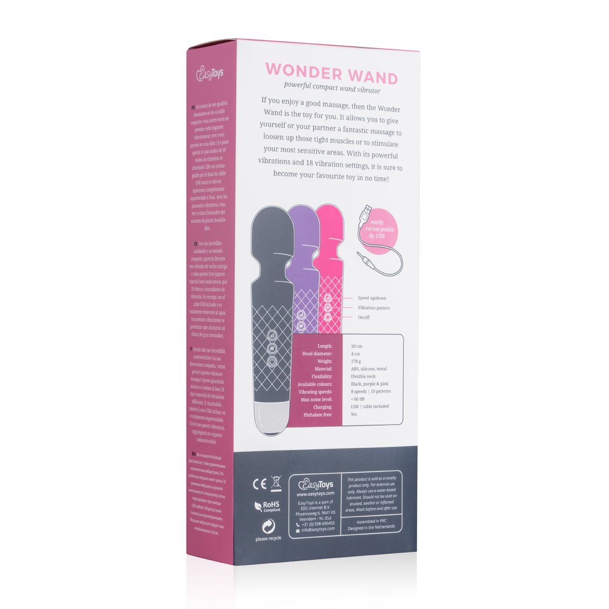 EasyToys Mini Wand Vibrator - Pink - Billede 7