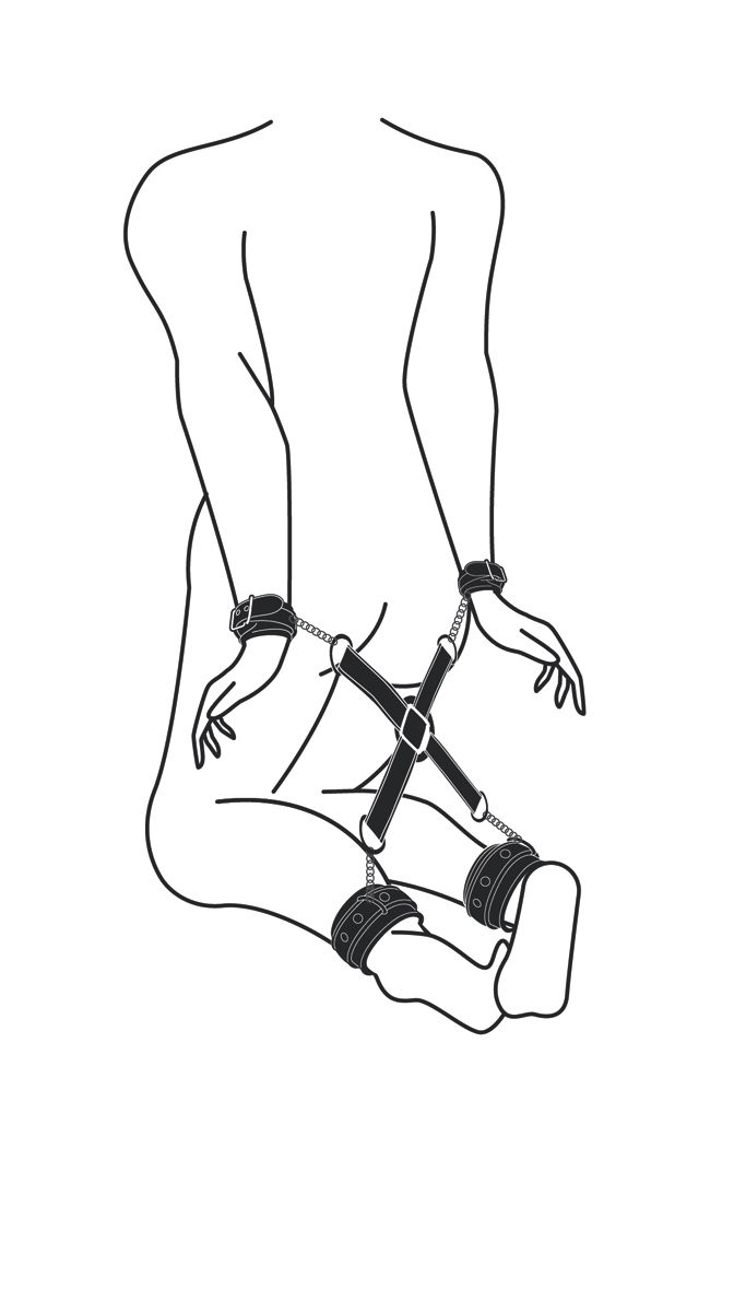Easytoys Fetish - Hogtie With Hand and Anklecuffs - Black - Billede 3