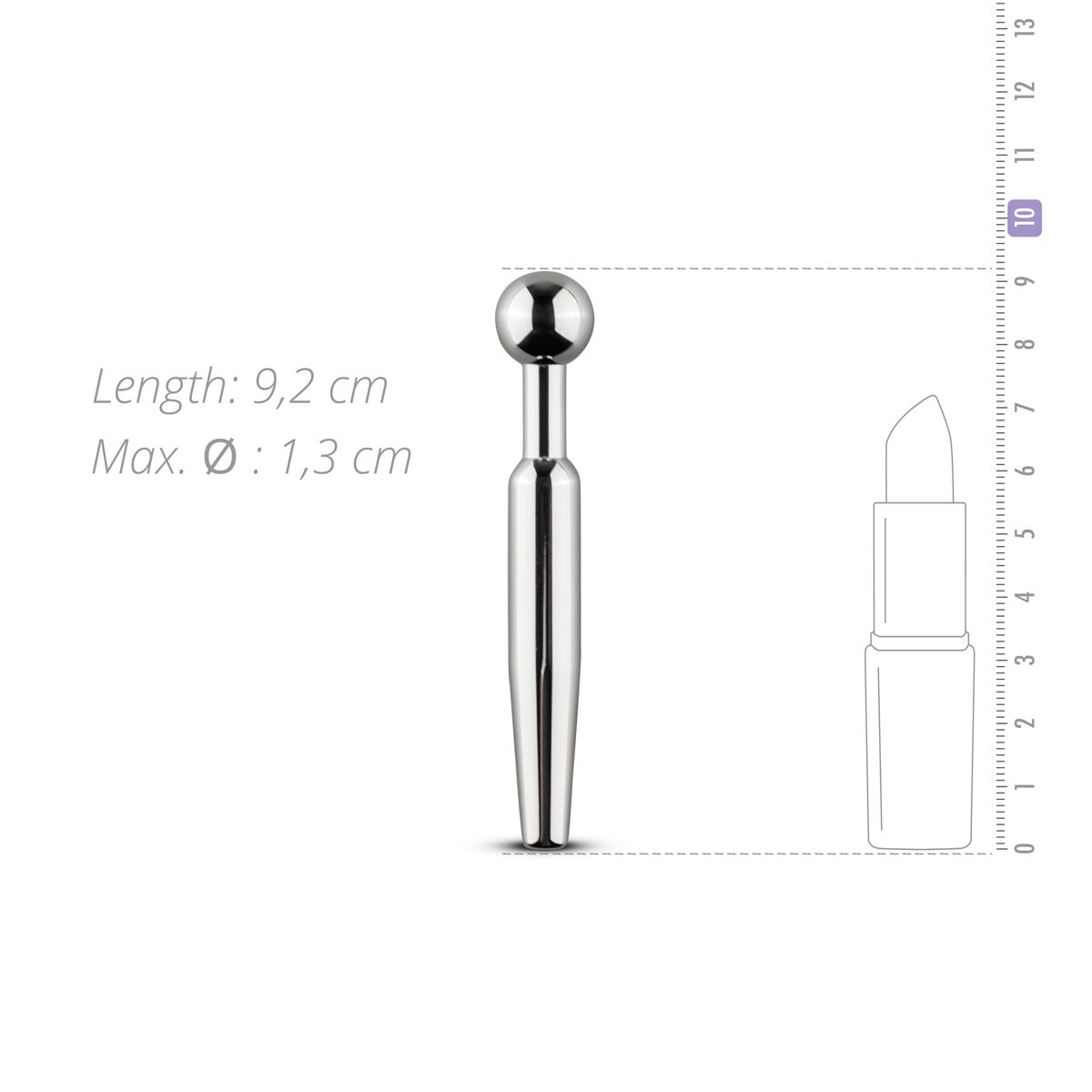 Korte Holle Penis Plug Met Afneembare Top - Billede 4