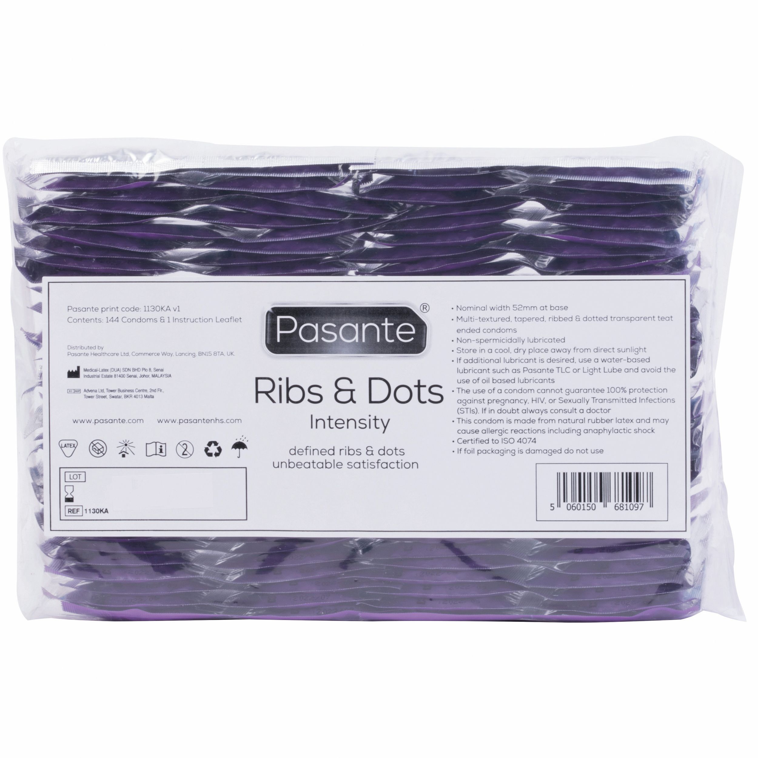 Pasante Ribs & Dots Intensity condoms 144pcs - Billede 2