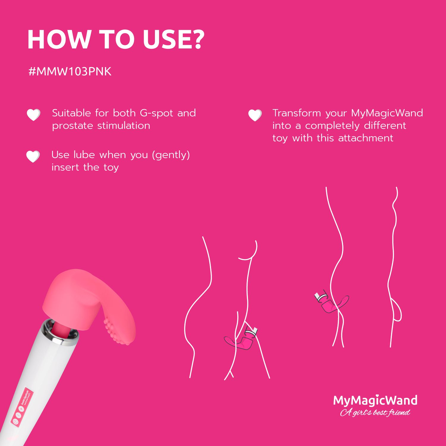 MyMagicWand G-Spot Attachment - Pink - Billede 3